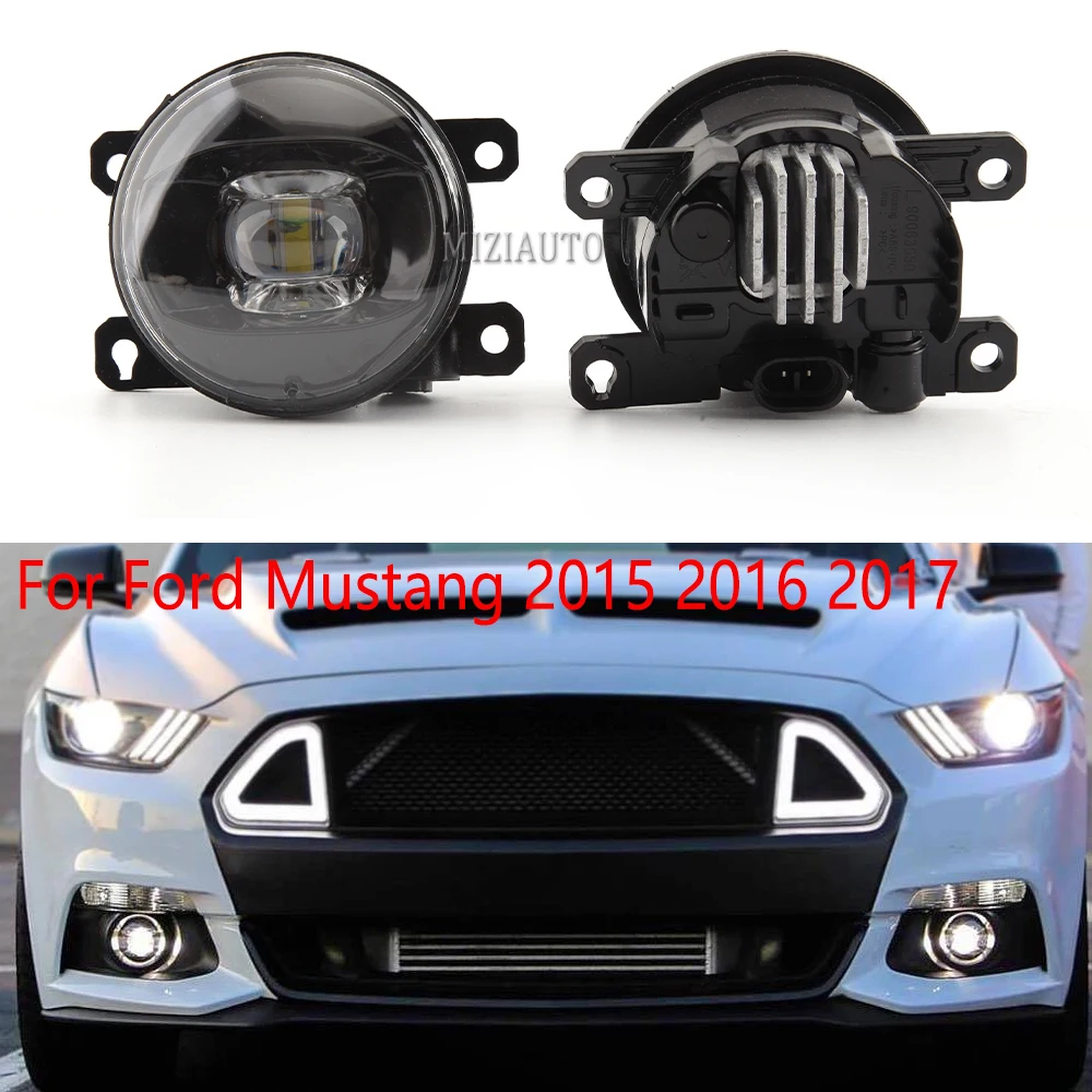 Светодиодные противотуманные фары 2 шт., противотумансветильник фары для Ford Mustang 2015 2016 2017 LF10-S, противотуманные фары, противотуманные фары дневного света s, автомобильные аксессуары