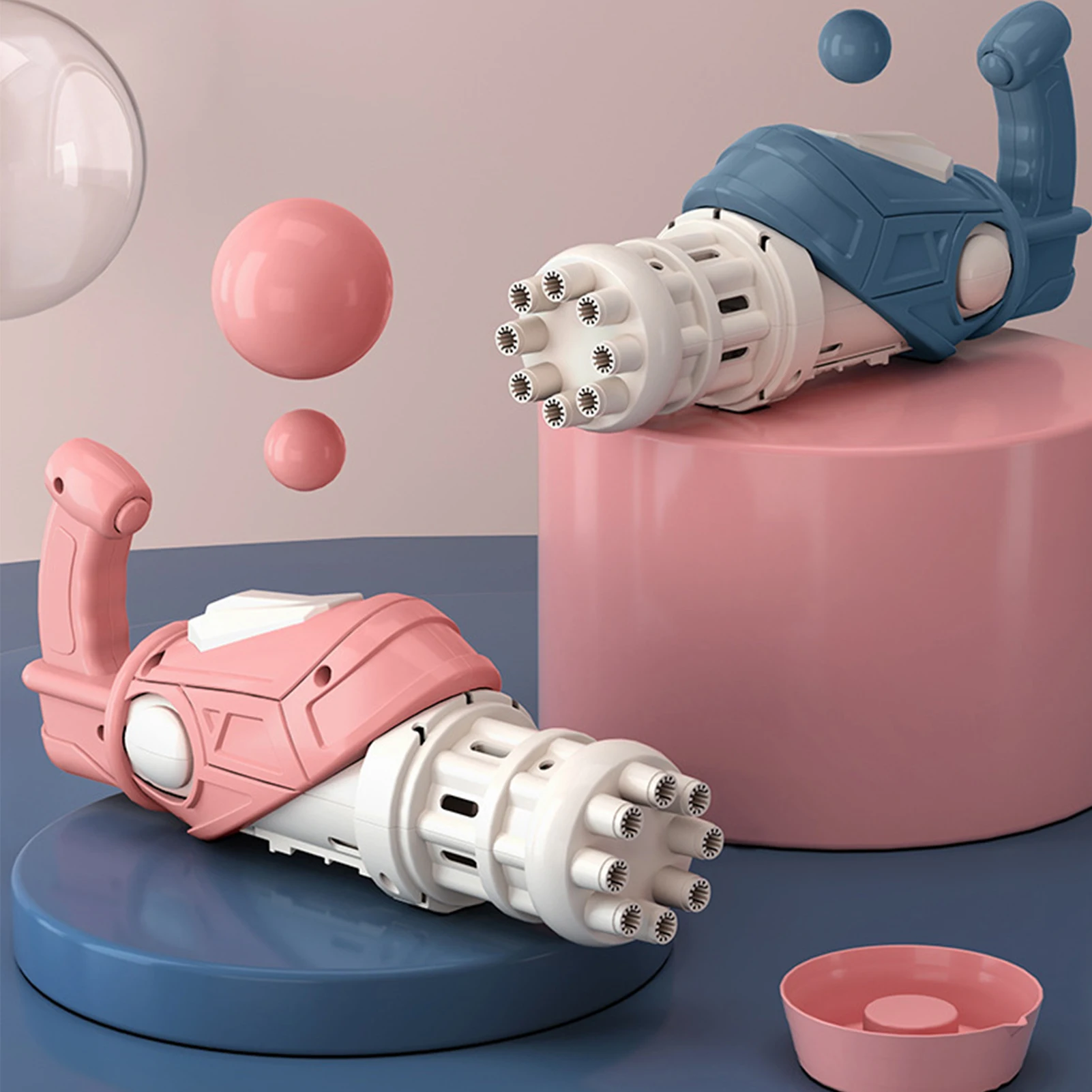 Gatling-pistola de burbujas de 8 agujeros para ni&ntilde;os, juguetes de verano, m&aacute;quina autom&aacute;tica de burbujas de agua y jab&oacute;n para ni&ntilde;os peque&ntilde;os, interior y exterior, boda, novedad-1