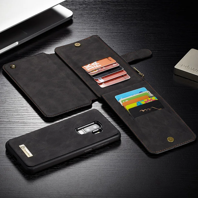 CaseMe Vintage Genuine Leather Multifunction Wallet Detachable Phone Case for Samsung Galaxy S9 S8 S10 S20 Plus Ultra Note 10 9 | Мобильные