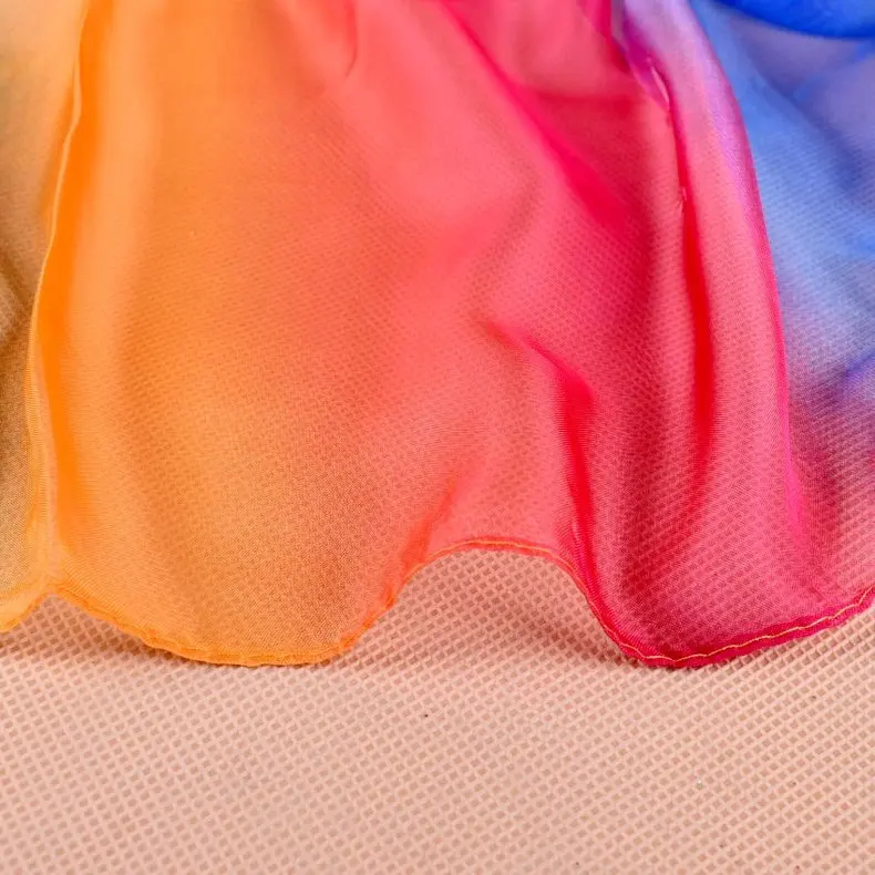 Весенняя двухцветная шелковая сатиновая квадратная лента для волос хиджаб