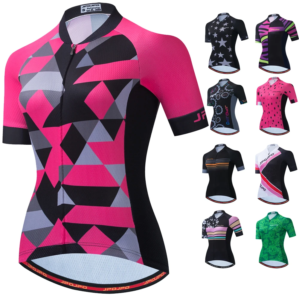 

Cycling Jersey 2021 Women Bike Jerseys Road MTB Bicycle Shirts Breathable Maillot Ciclismo Racing Biking Tops Cycle Wear Pink