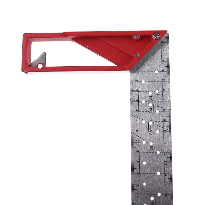 

Woodworking L Square Ruler 40cm Stainless Steel Right Angle 45/90Â° Triangle Rule