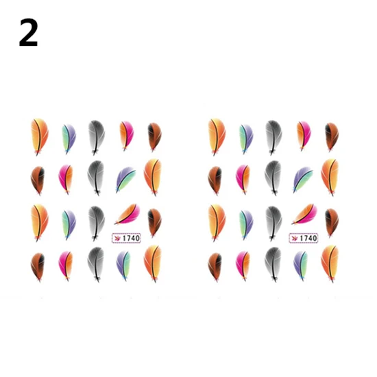 2 шт. наклейки с перьями для дизайна ногтей | Красота и здоровье