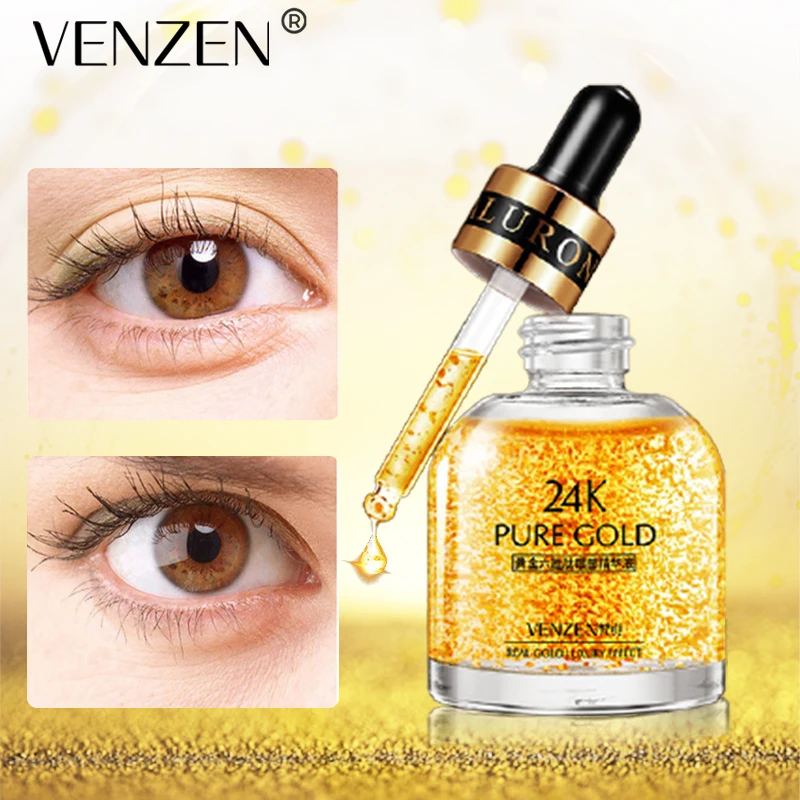 

VENZEN 24K Golden Hexapeptide Eye Serum Anti-Wrinkle Firming Anti-Aging Whitening Nourishing Moisturizing Eye Care