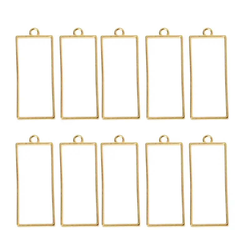 10Pcs Frame Pendant Open Back Bezel Geometric Hollow Resin Jewelry Making | Украшения и аксессуары