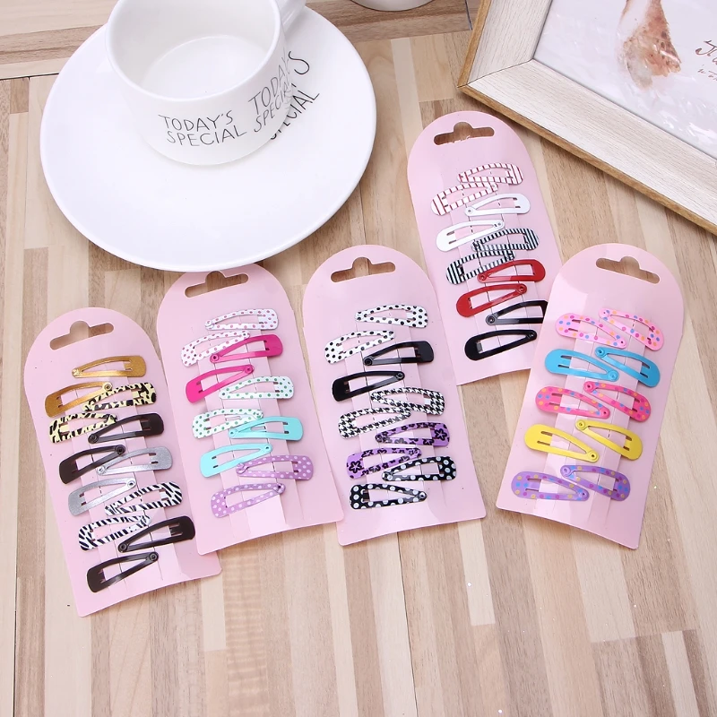 

2020 New 10 Pcs Cute Colorful Metal Snap Clips Hair Pin Girls Hair Clips Kids Accessories