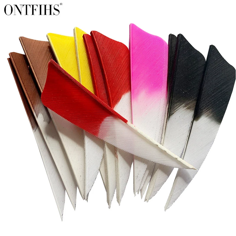 50 шт ONTFIHS Новые 3 &quotстрельба из лука Fletches Shiled Cut индейка перо стрелы аксессуары