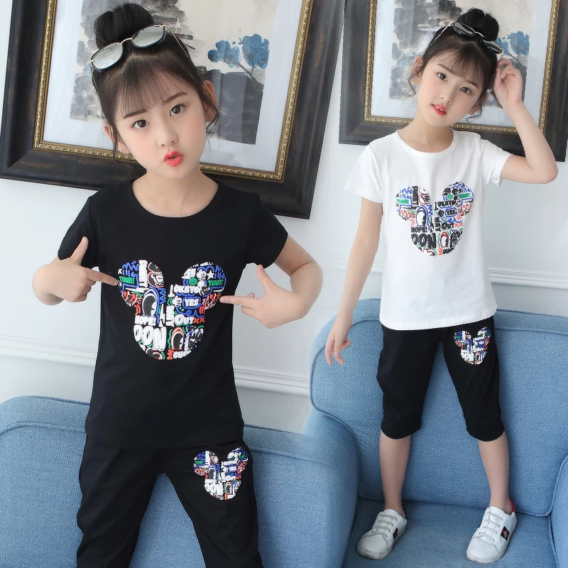 2020 летняя детская одежда для девочек футболка с короткими рукавами подростков +