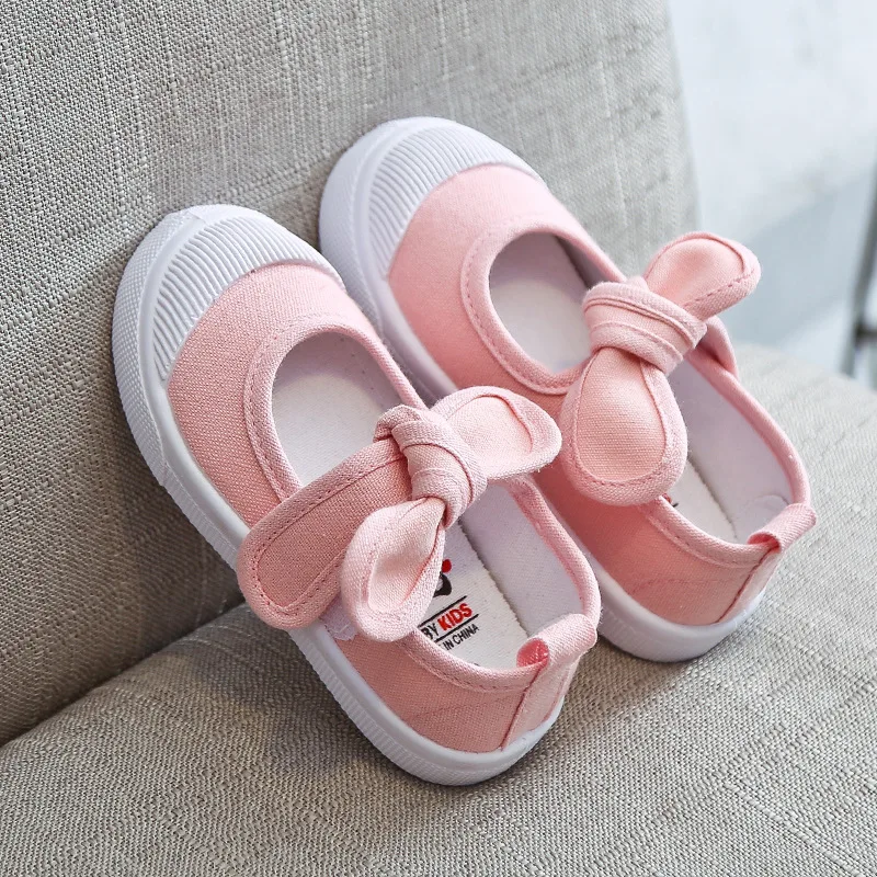 Pink Для девочек кеды детские модные туфли с бантом; удобная детская Повседневное кроссовки для девочек принцесса обувь для малышей - Цвет: Pink