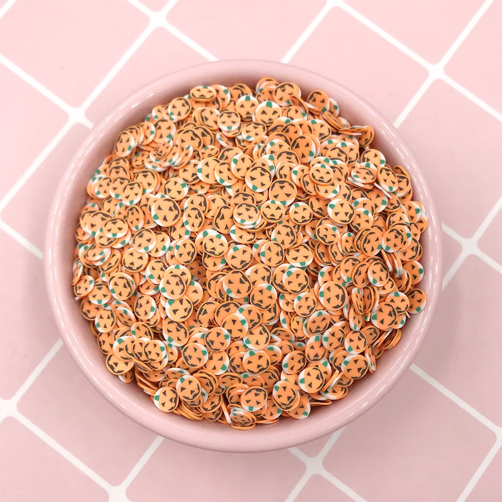 50g/lot Halloween Decoration Pumpkin Ghost Skull Polymer Clay Sprinkles Nail Arts Scrapbooking Accessories DIY | Дом и сад