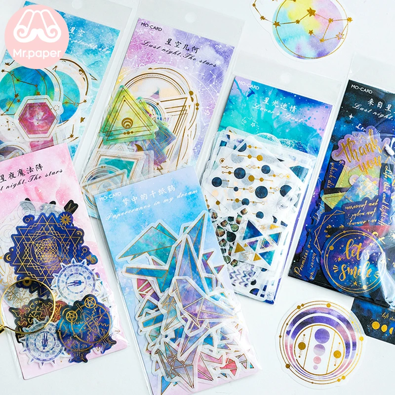 60 шт./лот бумажные стикеры Mr.paper для скрапбукинга стемпинга созвездия звезды деко