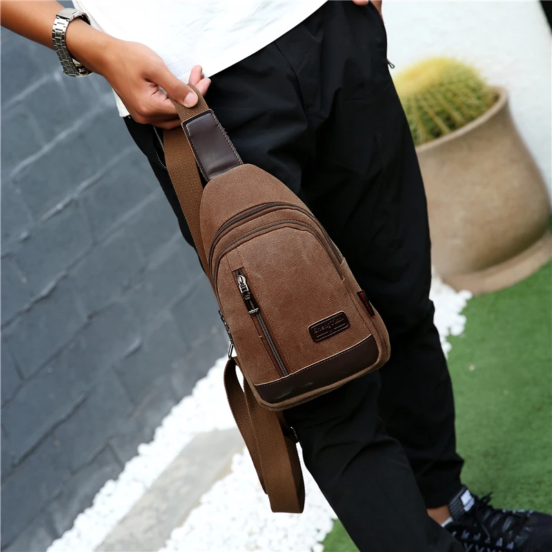 Мужская Холщовая Сумка через плечо модная винтажная водонепроницаемая сумка в