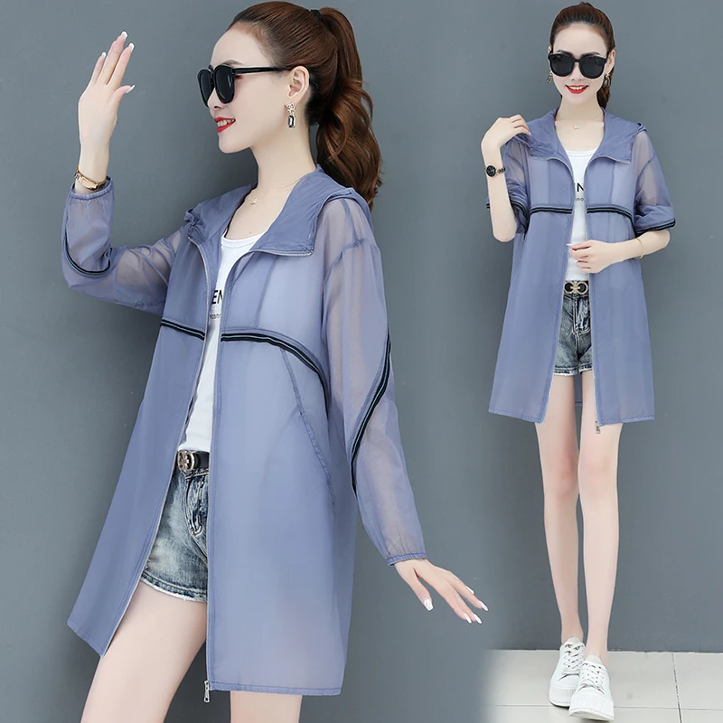 

Summer long-sleeved anti-ultraviolet Casaco feminino breathable thin coat outdoor sun protection clothing loose female jacket