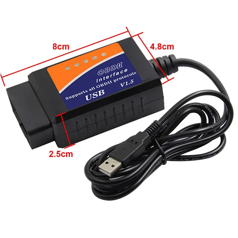 Чип ELM327 USB FTDI HS CAN и V1.5 с переключателем чип CH340 + 25K80 модифицированный для Ford Forscan CAN|