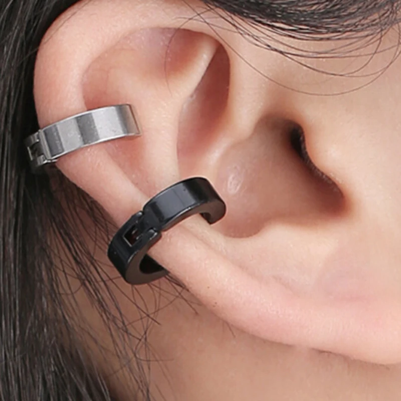 1 шт. панк для мужчин и женщин нержавеющая сталь клипсы ушей поддельные серьги