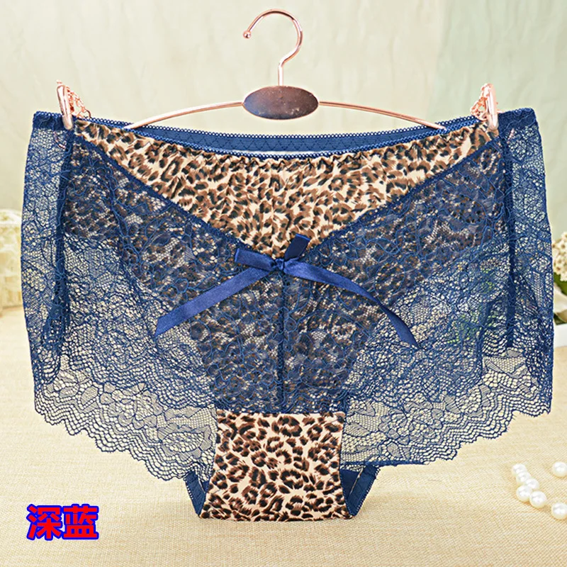 Sold by 6pcs/lot high quality New Leopard Feminine Transparent Lace Surface underwear