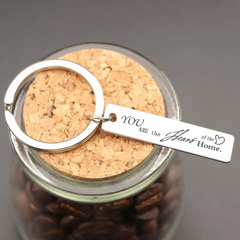 Ручная штамповка вы сердце дома брелок из нержавеющей стали для мужа подарок