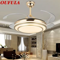 oulala invisible fan blade remote control modern ceiling fan lights lamps for dining room bedroom restaurant
