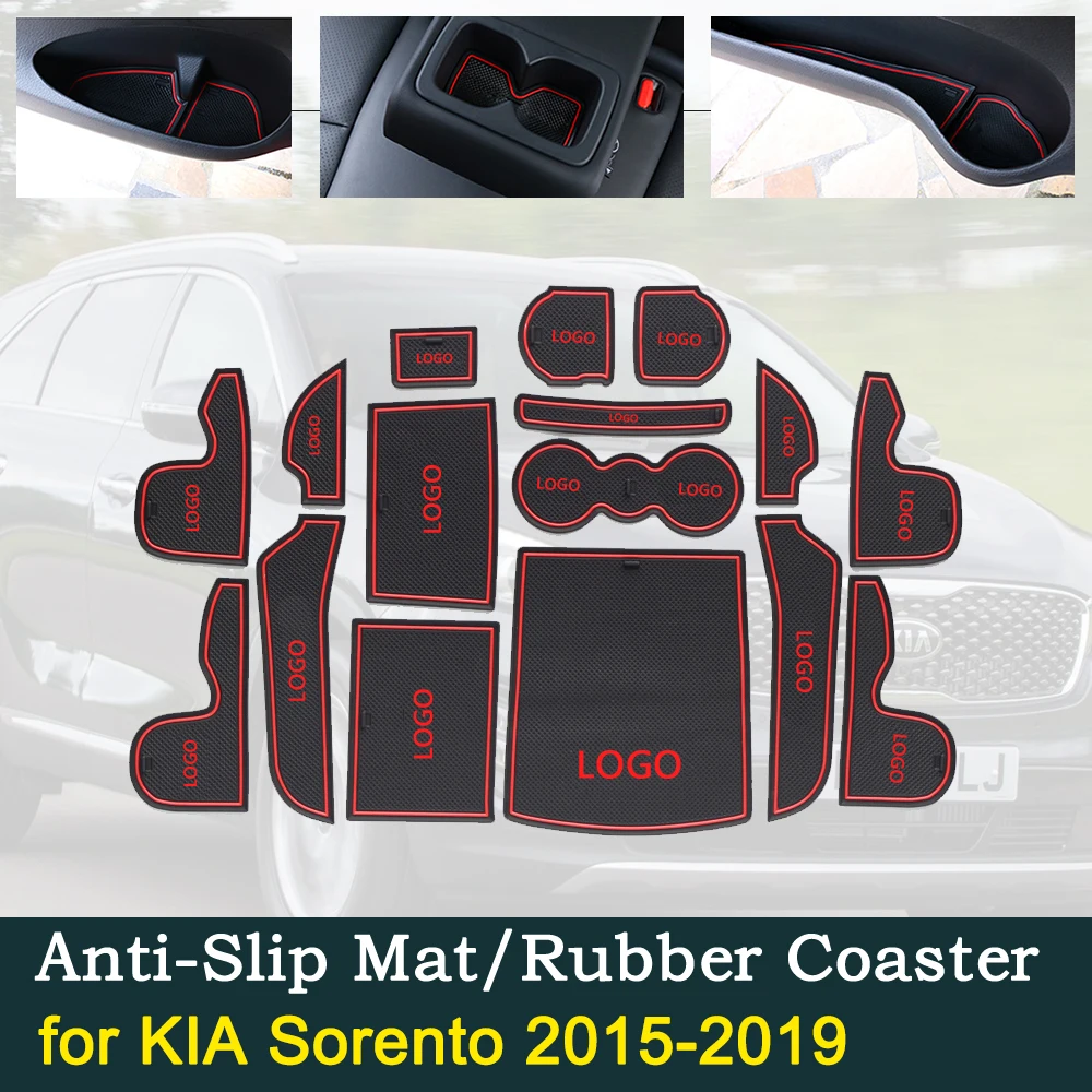 Противоскользящая резиновая накладка на дверь для KIA Sorento Prime UM MK3 2015 ~ 2019 2016 2017