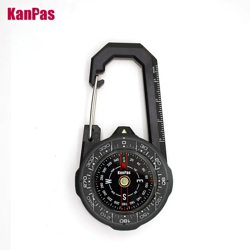 Kanpas Waterproof  Carabiner outdoor compass with luminous and 1-2-3system/Tourist compass / blue compass