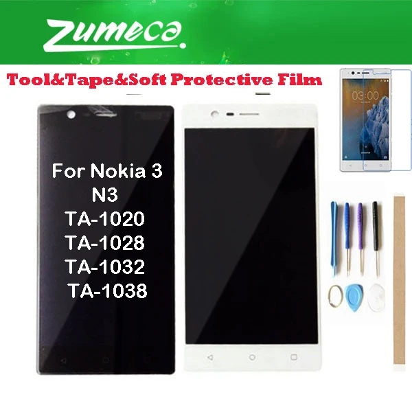 ЖК дисплей и дигитайзер сенсорного экрана 5 дюймов для Nokia N3 TA 1020 1028 1032 1038 3 2 цвета с