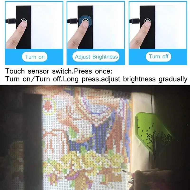 

A4 USB Powered Ultra Thin Led Drawing Pad Animation Tracking Light box Tablet Computer Blank Canvas For Diamond Painting Tool