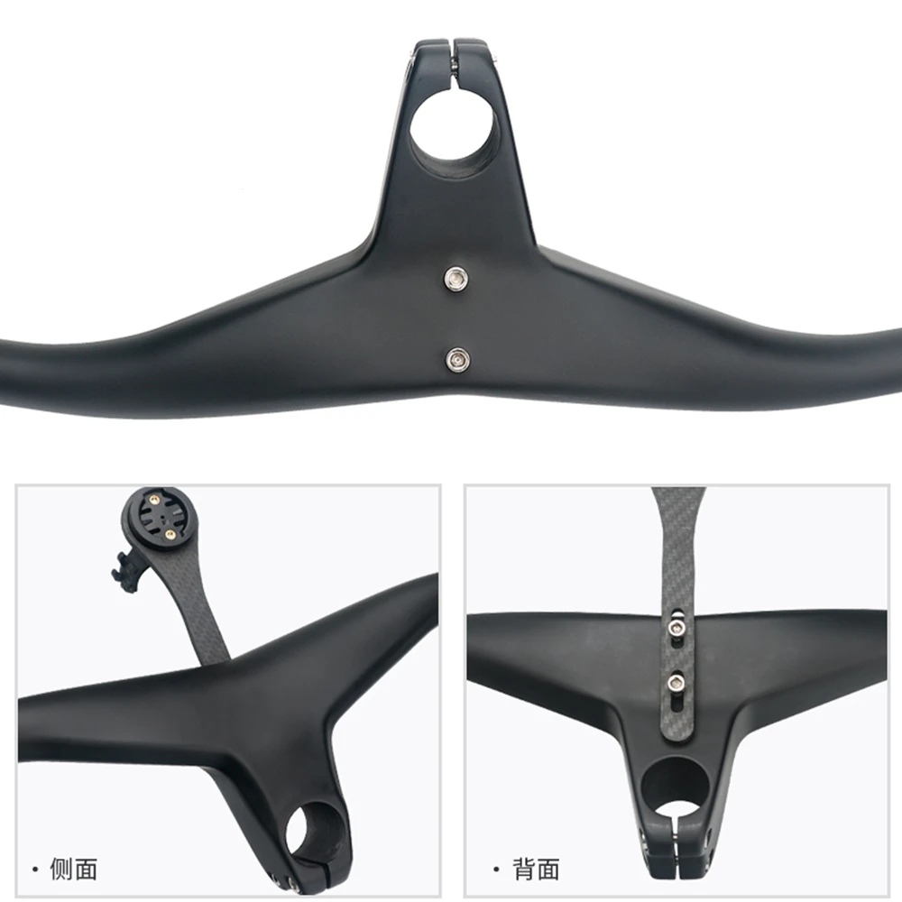 Carbon mtb integrated handlebar UD Matte Glossy carbon XC mountain bike frame with stem all one piece -17 degree bar | Спорт и