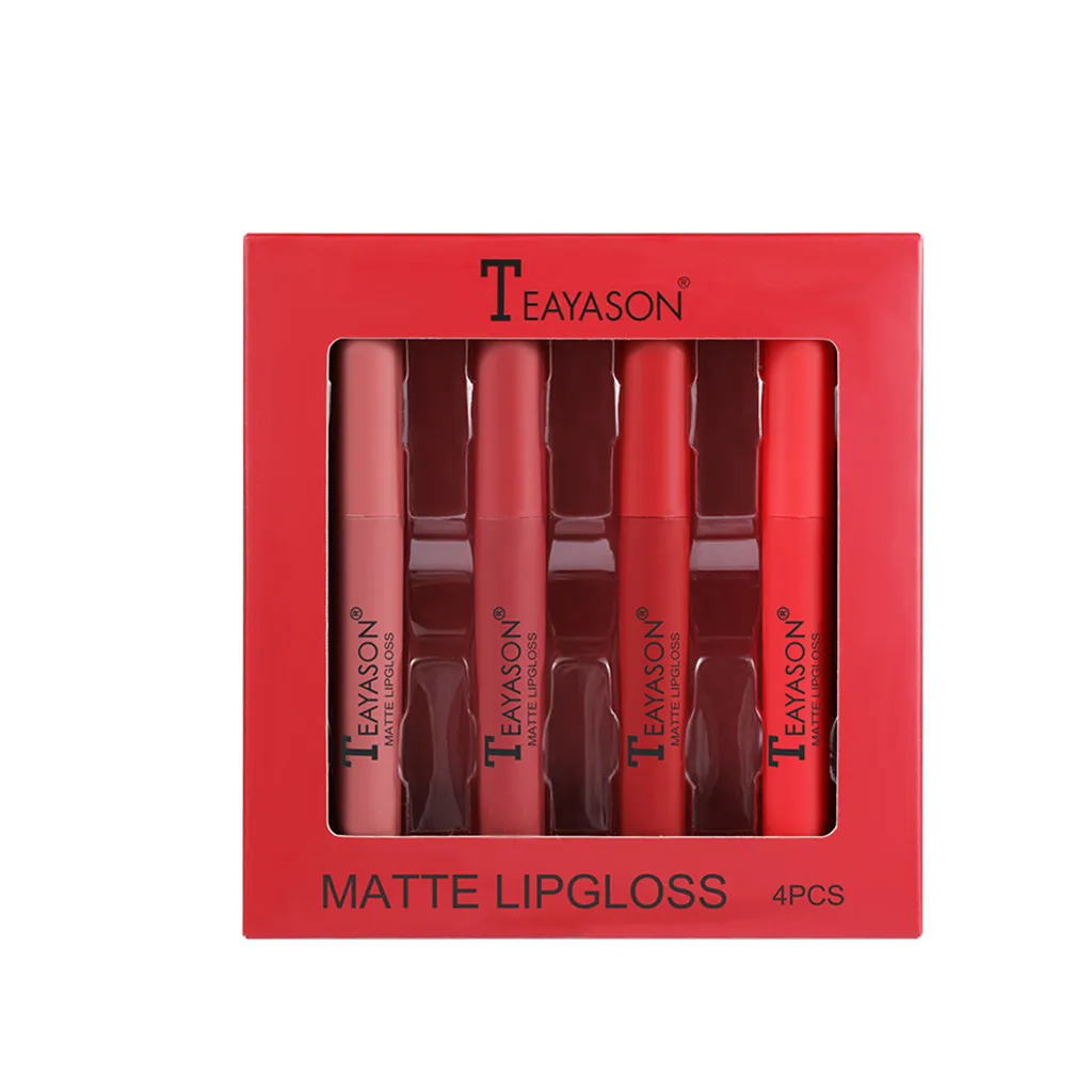 

OutTop makeup Cute RED Tube Mouth Red Brick Red Aunt Lipstick Is Not Easy Sweet Velvet Waterproof 16ml Lipstick set