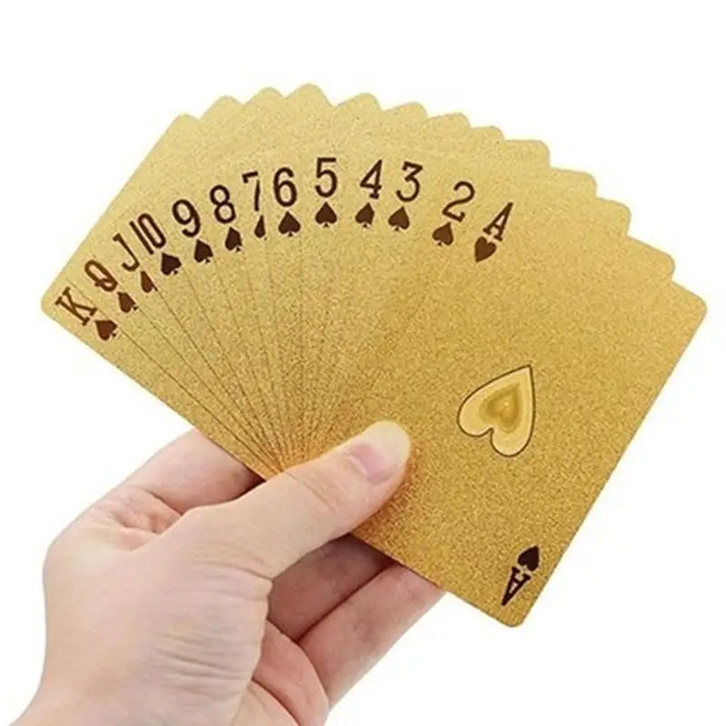 

Geometric Waterproof 24K Gold Foil Poker Playing Cards For Casino Durable