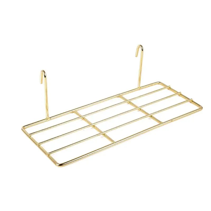 

2pcs Grid Panel Wall Shelf Basket with Hooks Bookshelf Display Storage Rack Organizer Hanging Tray H9EB