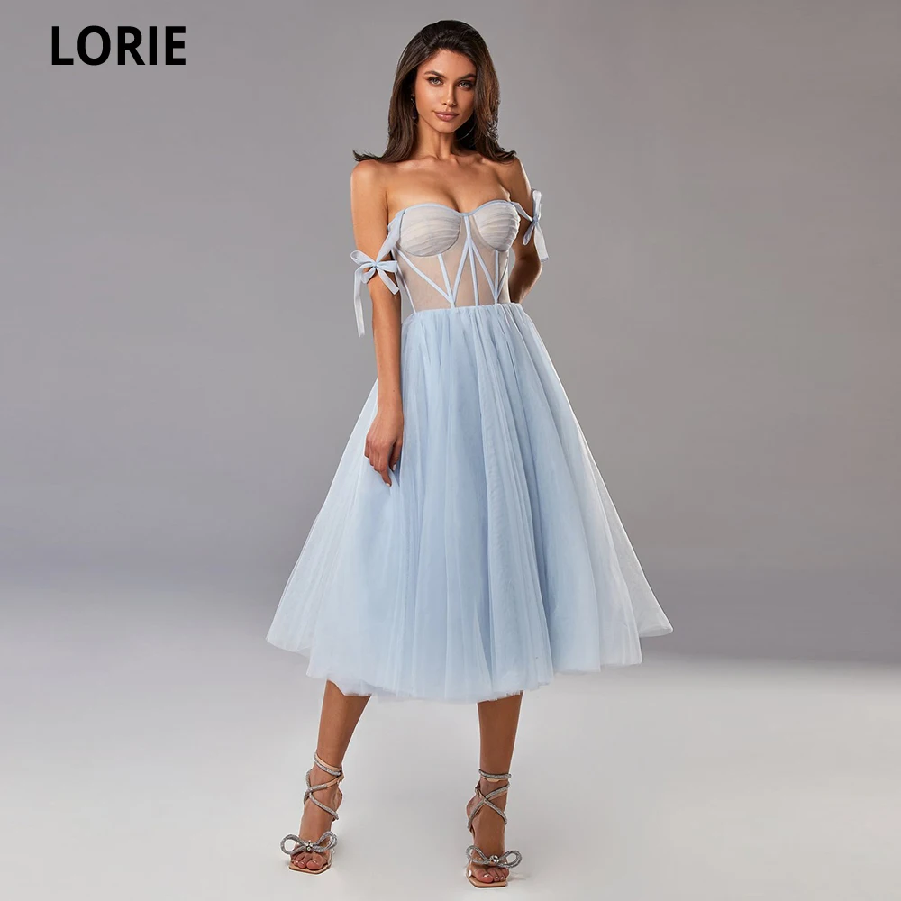 LORIE – robe longue de forme trapèze, tenue de soirée de standing en Tulle, couleur lavande, rose, bleu et vert, avec bretelles à nouer, collection 2021  (0)
