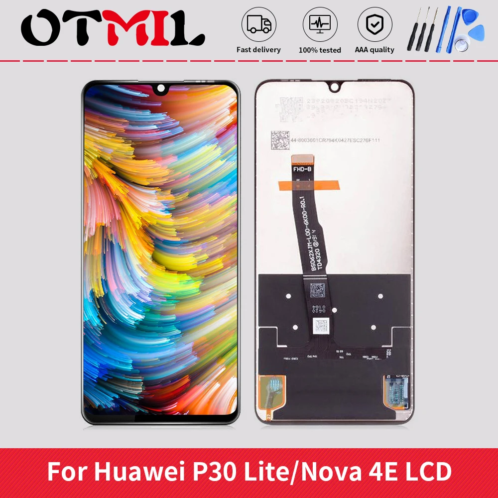 

ЖК-дисплей 6,15 дюйма в сборе для Huawei P30 Lite Nova 4e 3D, сенсорный ЖК-экран, дигитайзер в сборе, Фотоэлементы LX2 AL01, запасные части