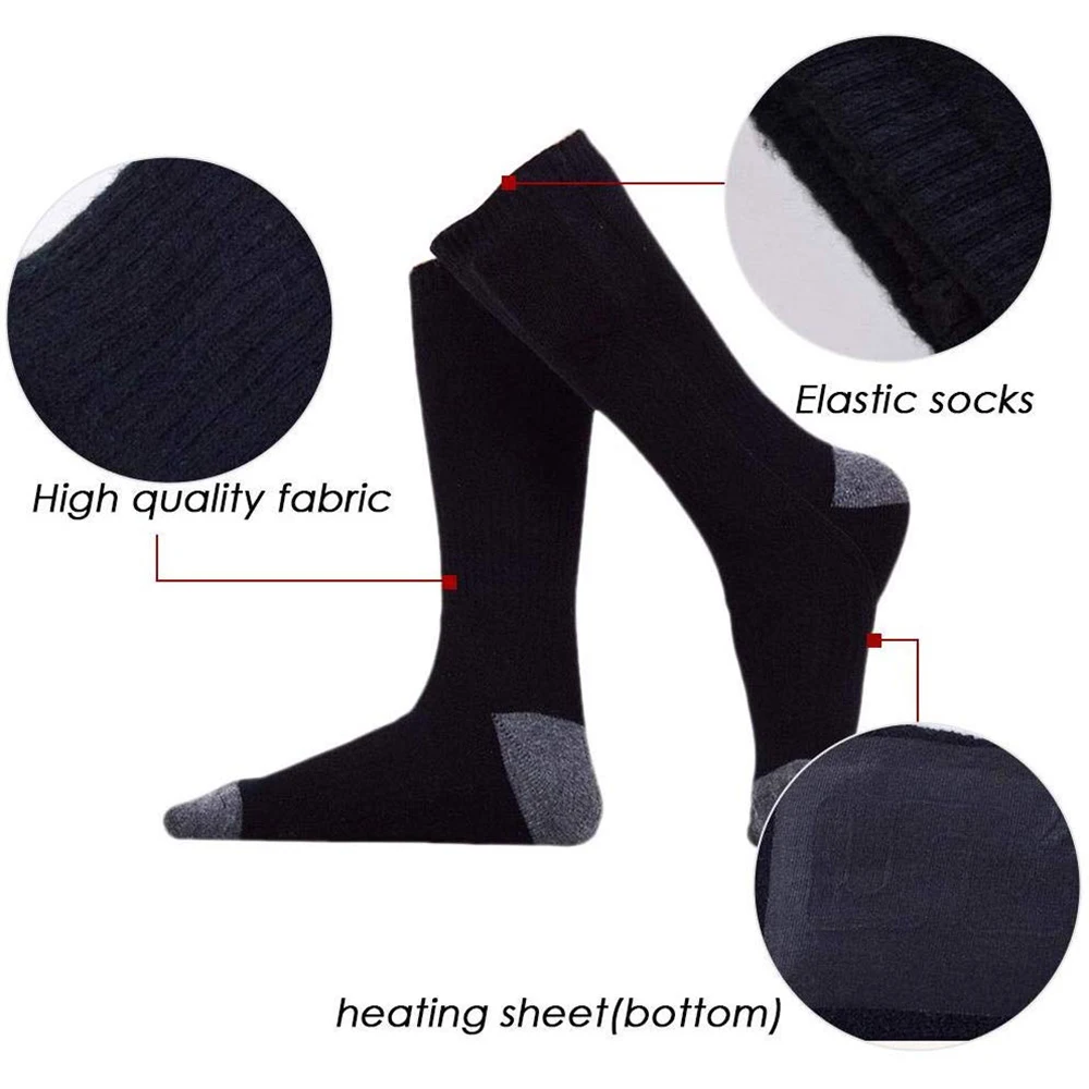 Thicken Warmer Socks Electric Heated Socks Rechargeable Battery Electric Heating Winter Unisex Foot Warmers Thermal Socks