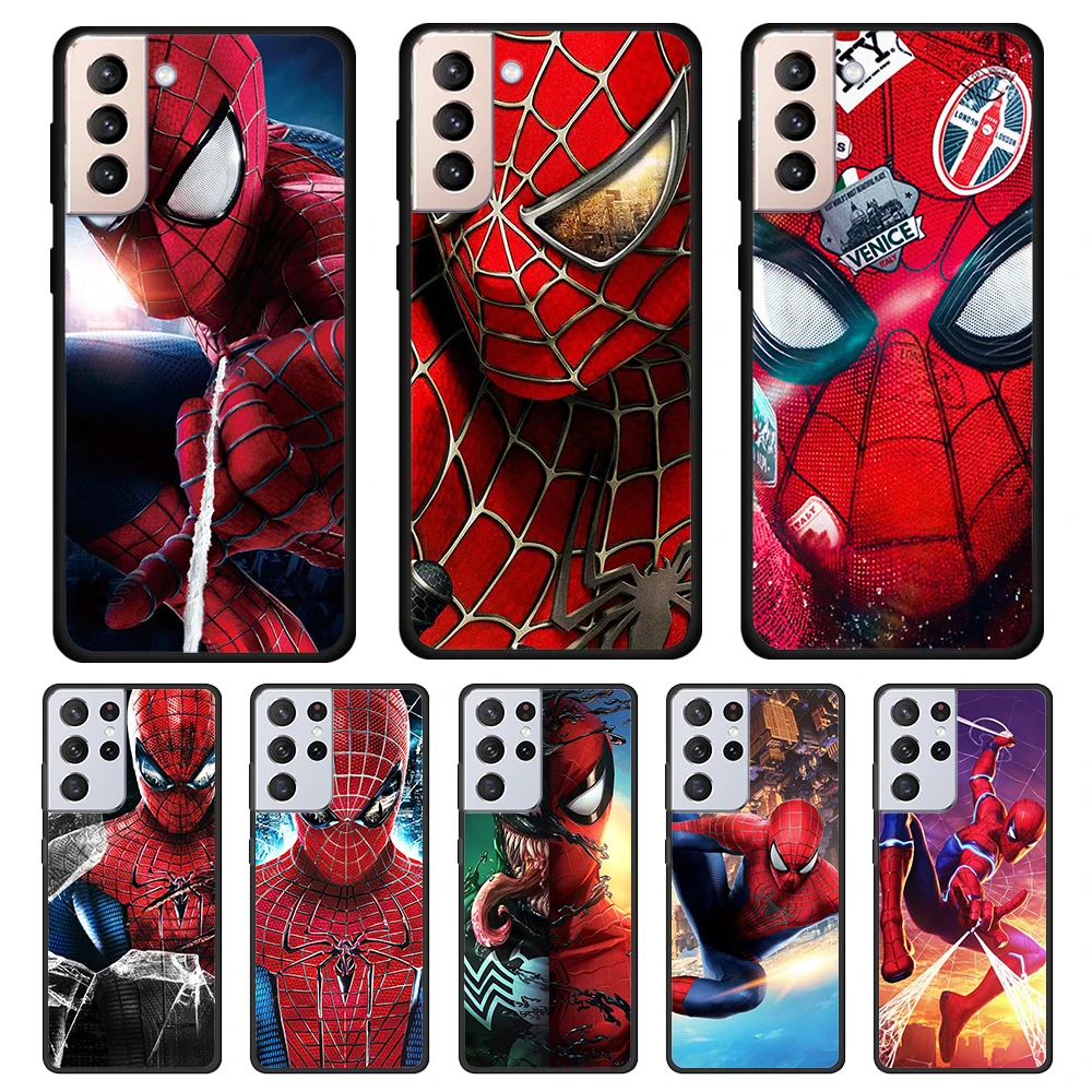

Hero Spiderman Marvel for Samsung Galaxy S21 S20 FE Ultra Lite S10 S9 S8 S7 S6 Edge Plus Soft Black Phone Case