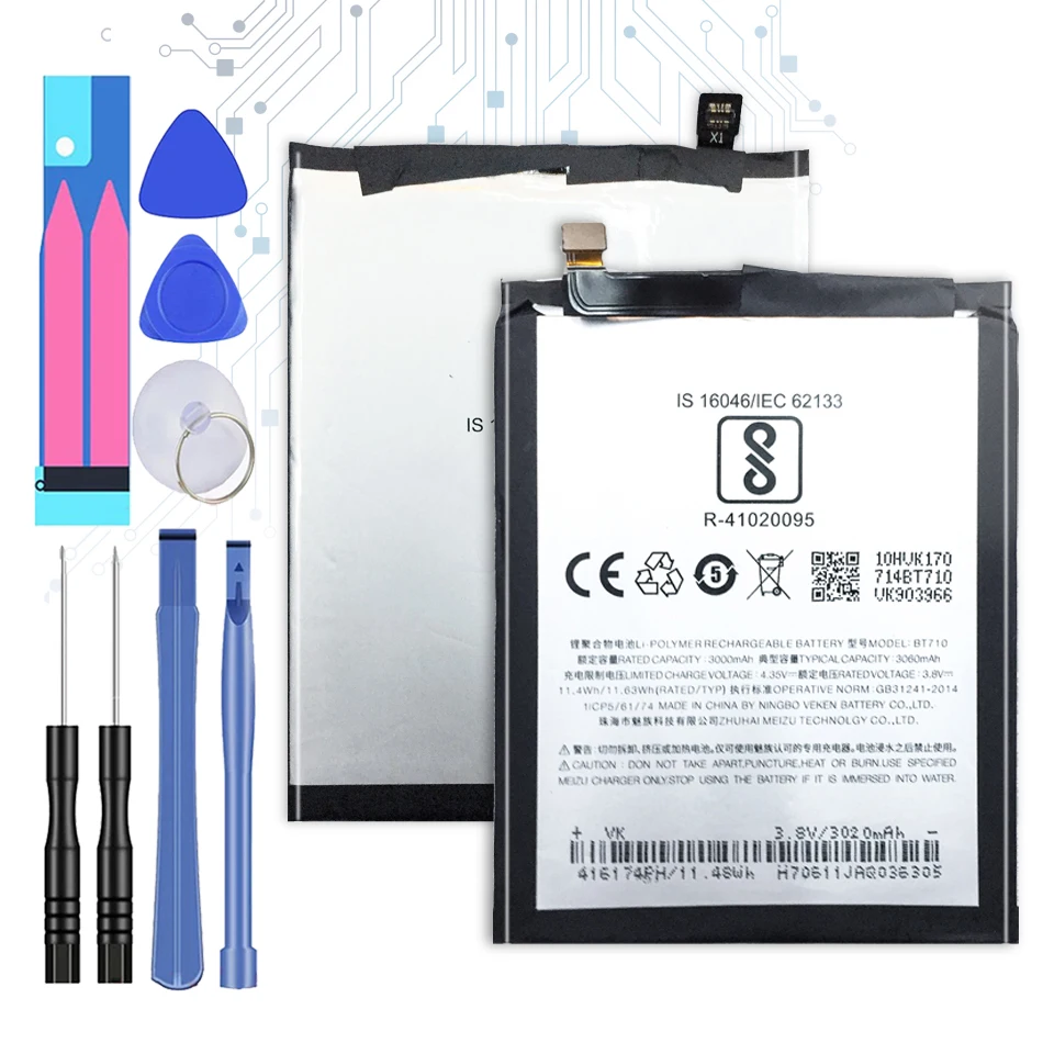 

Замена Батарея для Meizu Meizy Mei zu синий A5 BT710 M5c M710M M793Q Батарея BT710 BT 710 BT-710 3060 мА/ч, с номер для отслеживания посылки