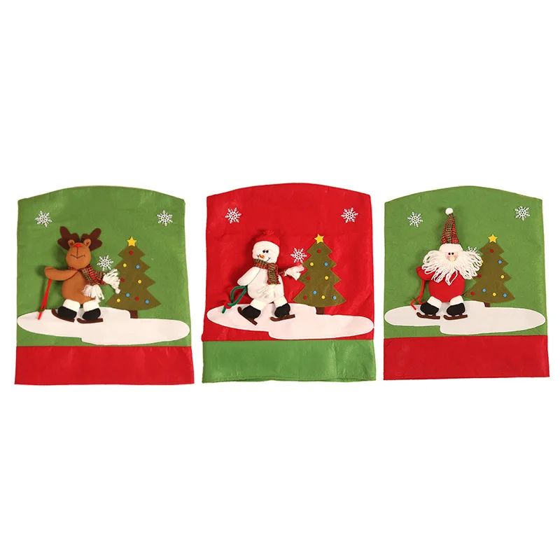 Xmas Chairs Santa Claus Snowman Elk Chair Cover Family Decor Christmas New Year Gifts 2019 Decorations For Home | Дом и сад