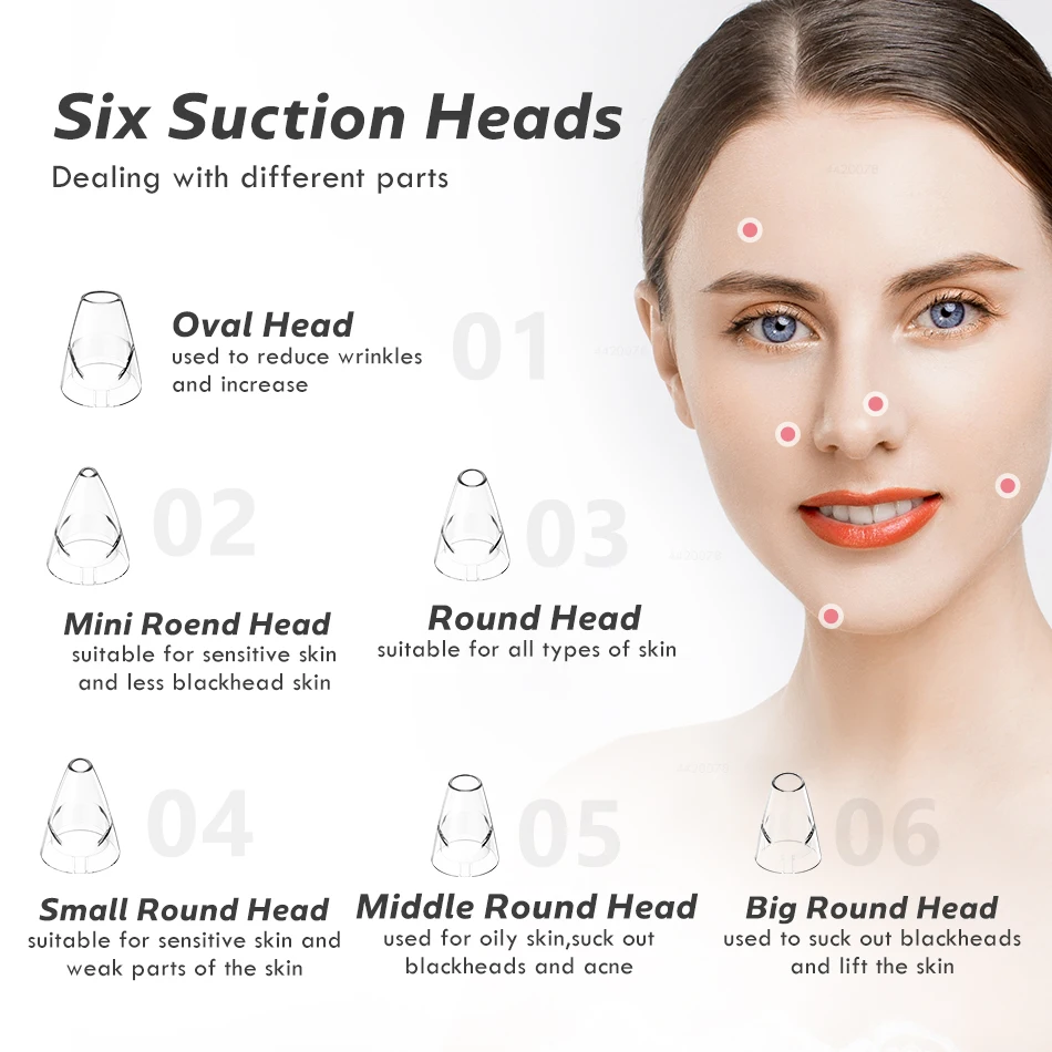 

Face Vacuum Skin Care Blackhead Remover tools Acne Pore Cleaner Pimple Removal Vacuum Suction Facial Tools