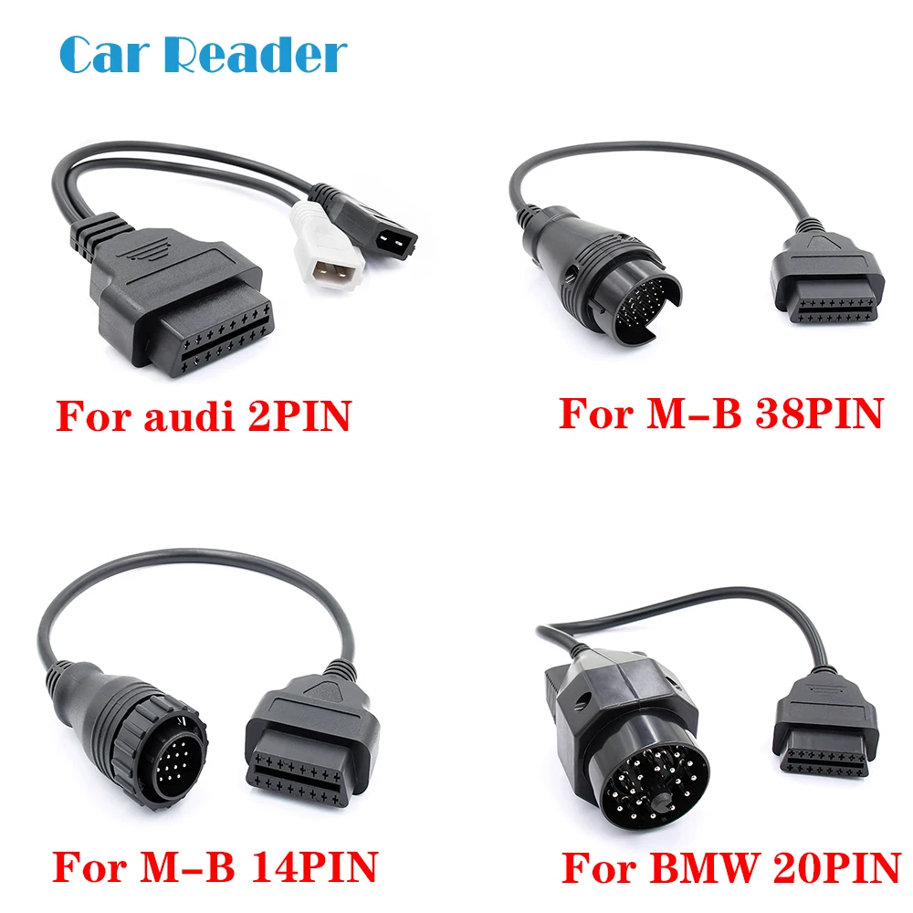Диагностический кабель 16 контактный OBD2 для Audi MB BMW FIAT toyota|Кабели и коннекторы