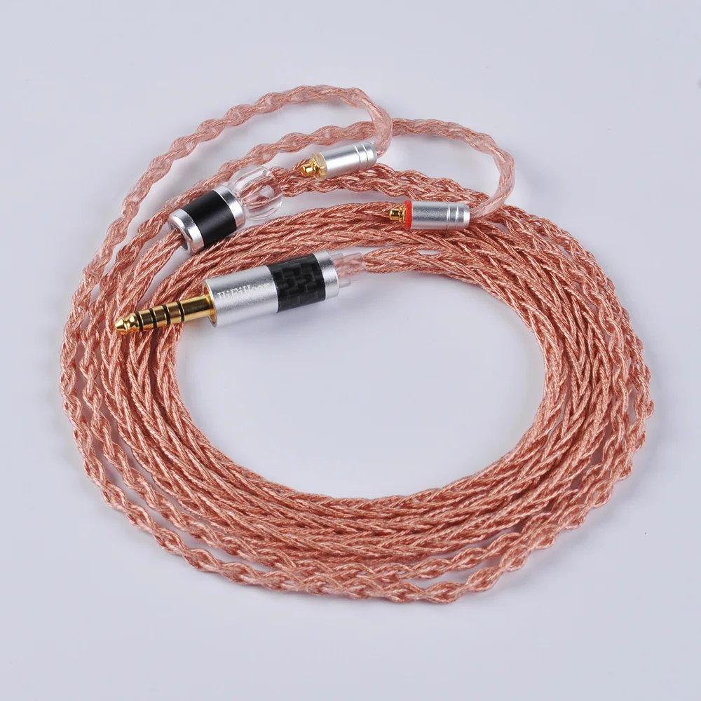 AK HiFiHear 8 Core посеребренный кабель 2,5/3,5/4,4 мм балансный кабель с MMCX/2pin с наушным креплением разъем для LZ HQ8 HQ6 плотным верхним ворсом KZ лампа указателя ОСО
