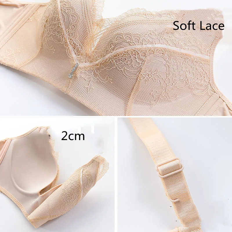 

Backstrom Womens Underwear Intimates No Rims Underwear Women Lace Gather Thin Large Size Lace Bra Wireless