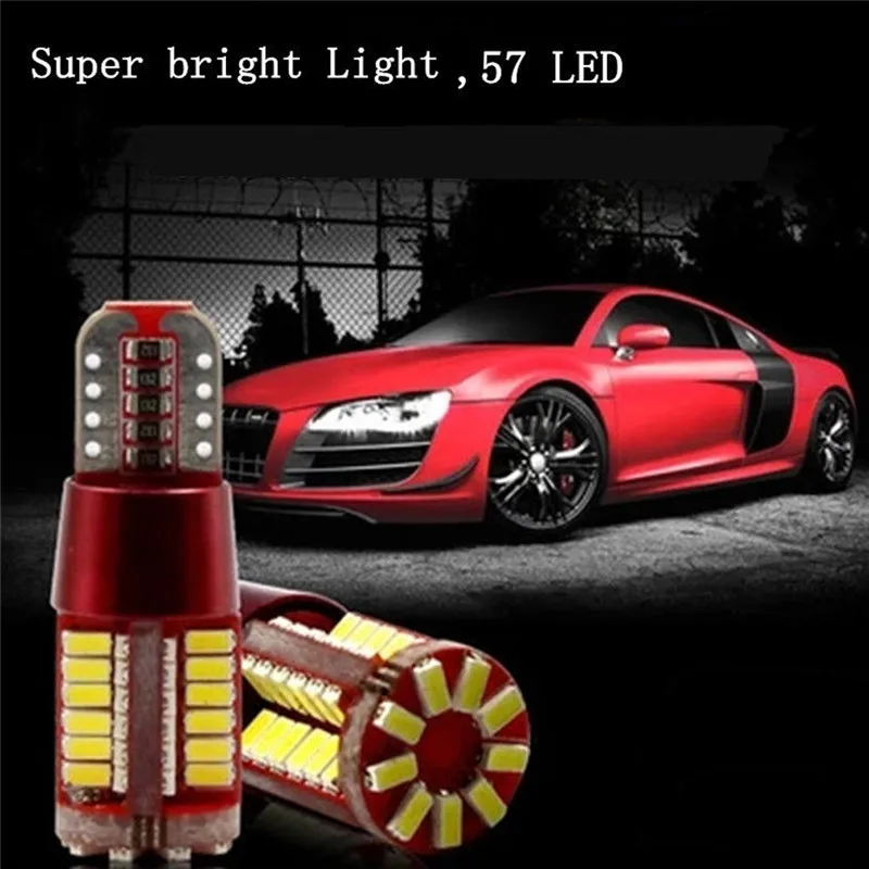 

New 12V T10 W5W 194 Error Free Canbus Car Bulb LED Light Interior Map Read Door License Plate Auto Lamps 3014 SMD 57 Chip#294060