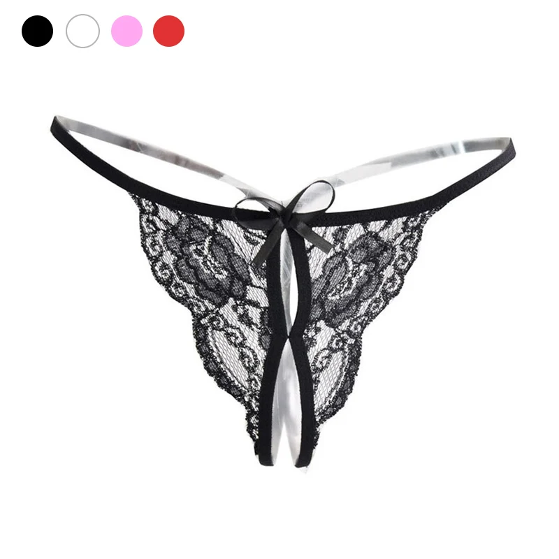 

Newly G-String Tangas Women Sexy Panty T-back Crotchless Panties Bow Thong Nylon Ladies Underwear DO99