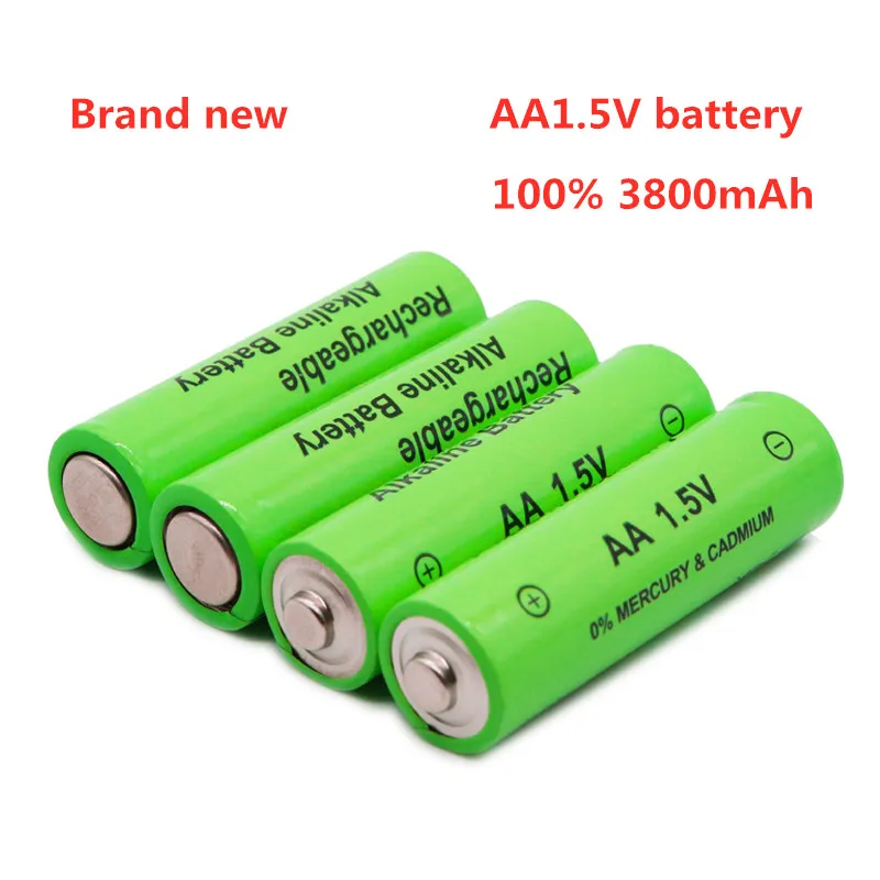 2 20PCS AA 1 5 V перезаряжаемого ni cd батареи ААА щелочные 3800 ма ч для фонарик игрушки