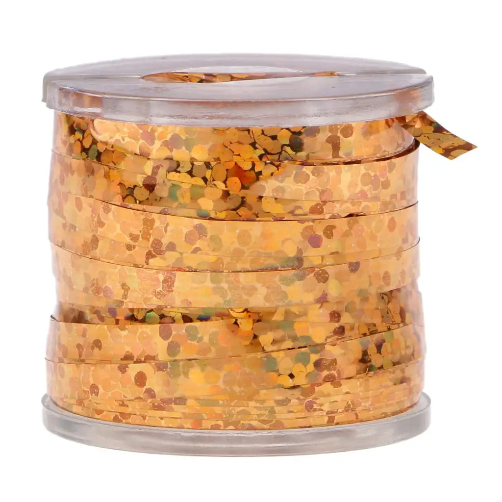 

Holographic Tinsel Line Tape Fly Tying Tinsel Flash Tape Fantasy Orange 183m