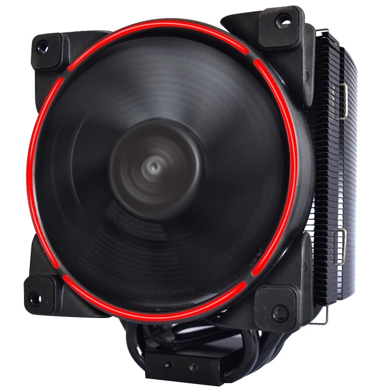 Pccooler кулер для процессора с 12 см 4PIN светодиодный вентилятор охлаждения для AMD/AM4 и INTEL1150/2011 Платформа 5*8 мм тепловые трубки