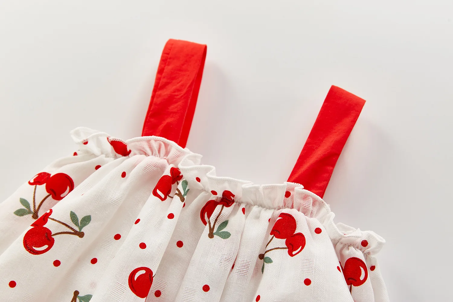 

Koodykids 2021 Summer Baby Girl Red Cherry Bodysuits Toddler Girls Outfits Soft Cherry Rompers Dresses Princess Dress Bodysuits