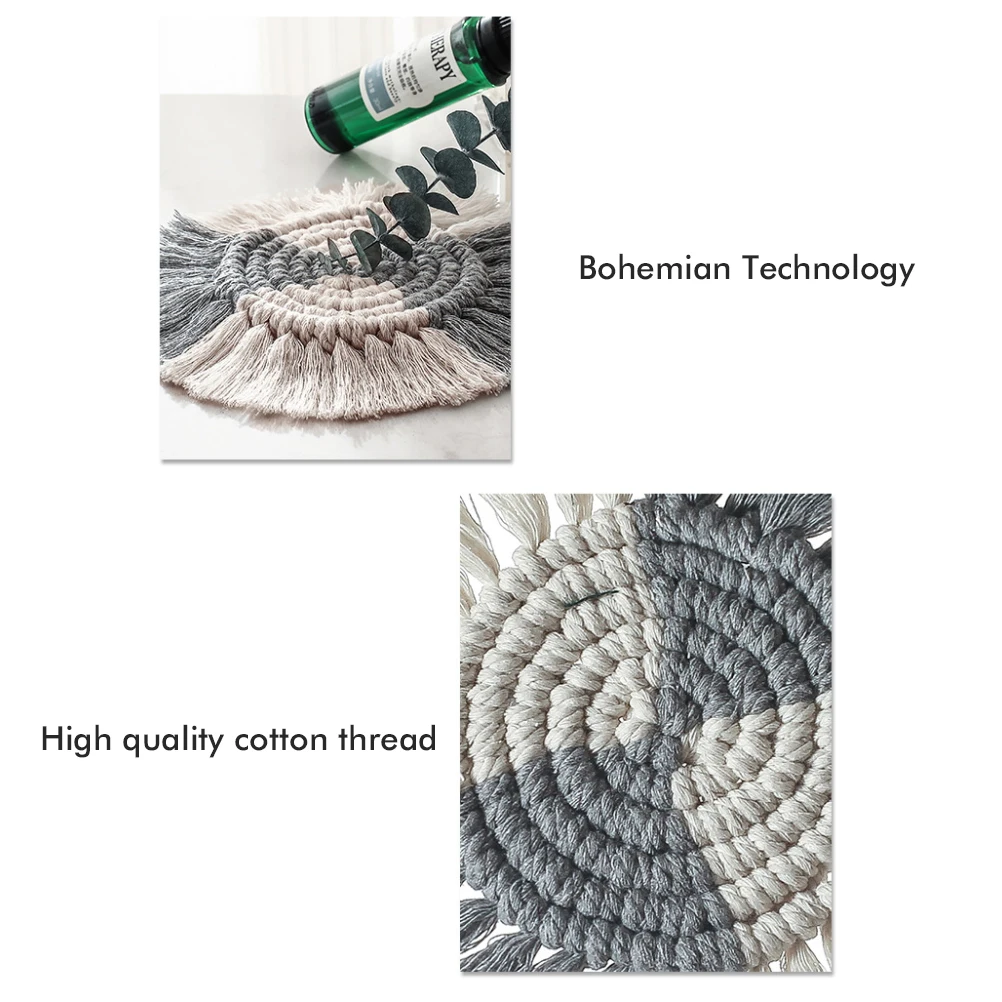 Круглая хлопковая подставка ручной работы изоляционная нескользящий коврик для