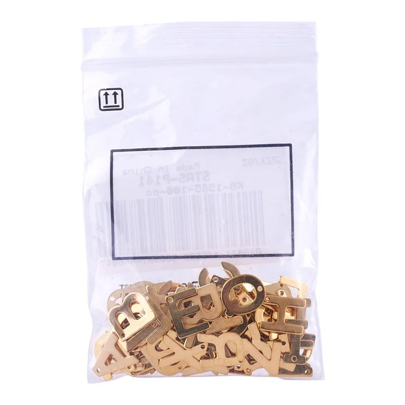 PandaHall 100pc 304 Stainless Steel Charms Small Alphabet Letter Pendants Golden Color Jewelry Necklace Bracelet DIY | Украшения и
