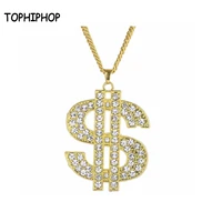 tophiphop necklace gold silver rope chain necklace mens and womens full ice cube zircon fashion jewelry hiphop jewelry gift
