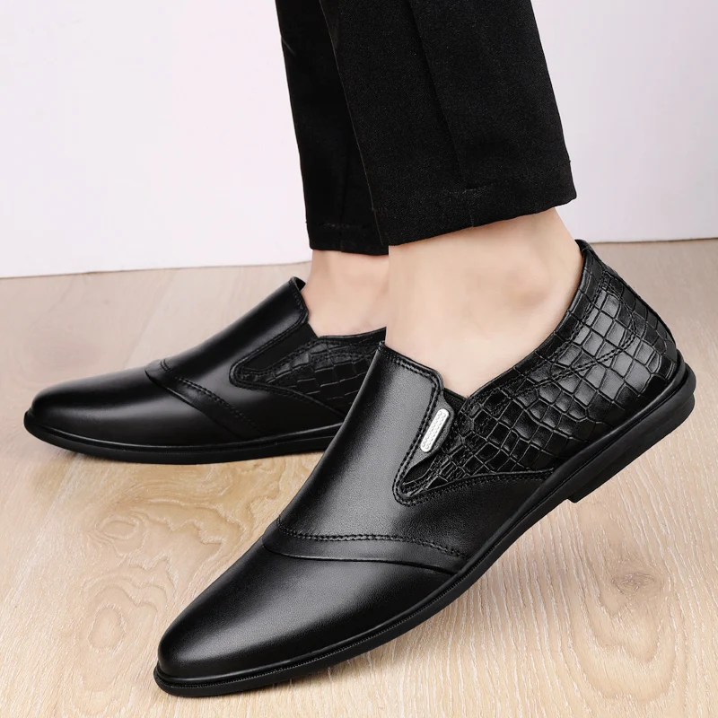 

Fashion Men's Casual Shoes Genuine Leather Loafers Male Classics Brown Black Slip On Shoe Man Comfortable Driving Shoes For Men